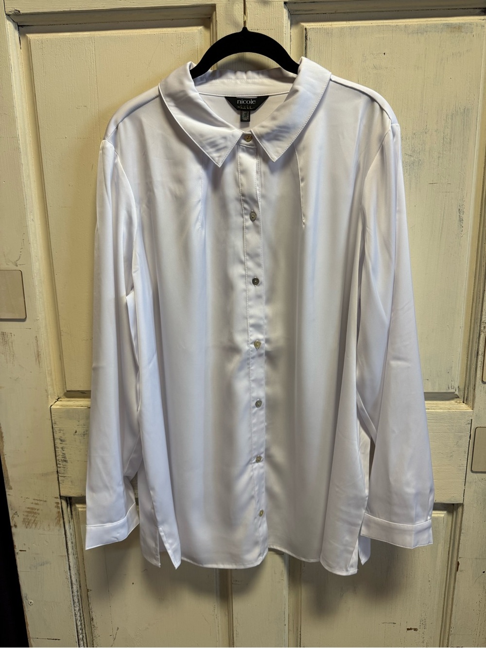 Women’s Nicole by Nicole Miller Button-Front Boyfriend Blouse